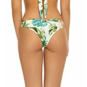 PilyQ FLORAL Tulum Knotted Tab Side Brazilian Bikini Swim Bottom, US Small