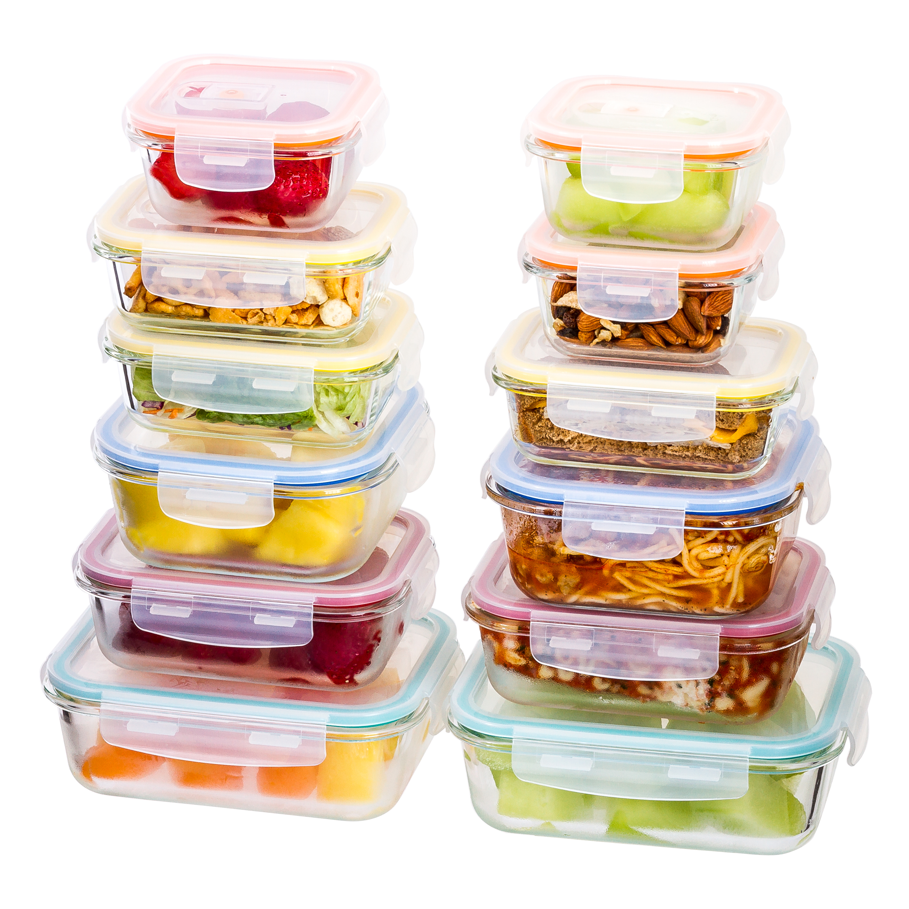 Imperial Home 24 pcs. Glass Meal Prep Storage Container Set W/ Snap Locking Lid - image 3 of 8