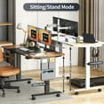 thumbnail image 2 of Maidesite 55x28 inch Height Adjustable Electric Standing Desk for Home Office with Drawer 4 Casters Hook and USB Port, 4 Memory Preset, Black and Rustic Brown Finish, 2 of 11