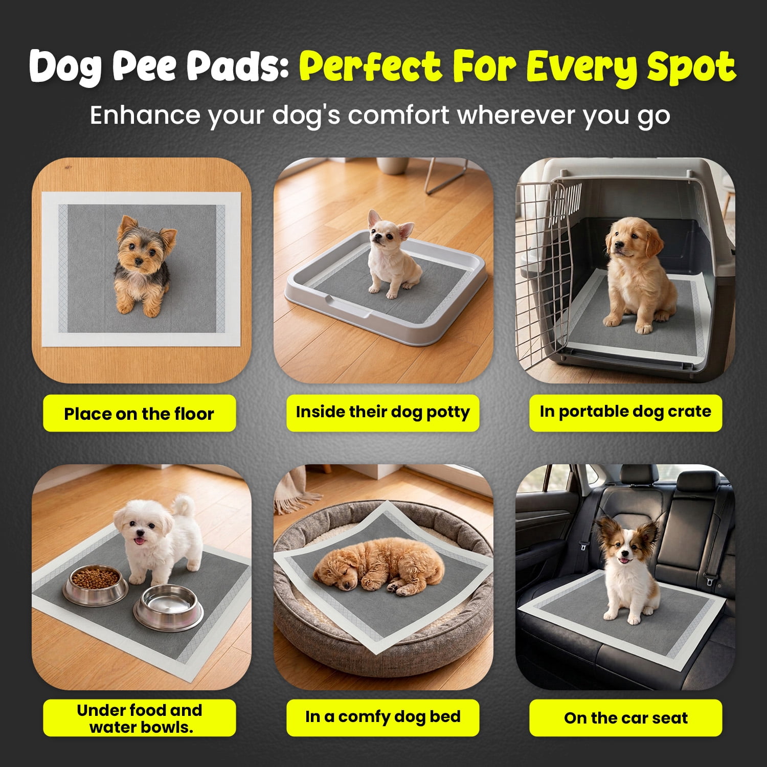 FPN Puppy Pads for Dogs 100 Count Charcoal Small 13X18 Inch | Disposable Pee Pads for Puppies & Small Dogs | Pet Training Pads for Potty Training, Small Dog Pee Pads, Puppy Pads Bulk