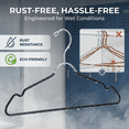 thumbnail image 5 of 24-Pack Metal Hangers with Shoulder Notch - Heavy Duty Wire Clothes Hangers, Ultra-Thin Stainless Steel, Non-Slip, Space-Saving Coat Hangers for Home, and Hotels - Rust-Resistant and Durable, 5 of 8