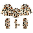 thumbnail image 4 of UJNDER Matching Family Halloween Print Pajama Long Sleeve Silk Like Sleepwear for Kids Comfortable Loungewear Party Outfit Kids Beige_001 7-8 Years, 4 of 7