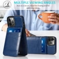thumbnail image 7 of Entronix Wallet Case Compatible with iPhone 16 Pro Max, Card Holder Flip Cover, Navy Blue, 7 of 7