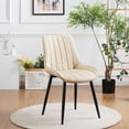 thumbnail image 6 of Clipop Dining Chairs Set of 2 Faux Leather Upholstered with Heavy-Duty Metal Legs,for Kitchen,Khaki, 6 of 10
