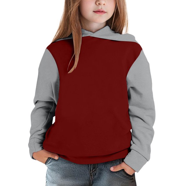 GDREDA Chandails à Capuche et Chandails en Molleton de Mode pour Filles Enfants Garçons Filles Veste à Capuche Patchwork Chandail en Molleton Enfant Tout-Petit chandail Vin, 1-2 Ans
