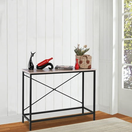 Iron Entry Table Zimtown Entryway Console Table Sturdy Metal Frame Sofa Table with Scratch-Resistant,Sofa Table TV Stand with Angle Iron Frame, Rustic Home Decor ()