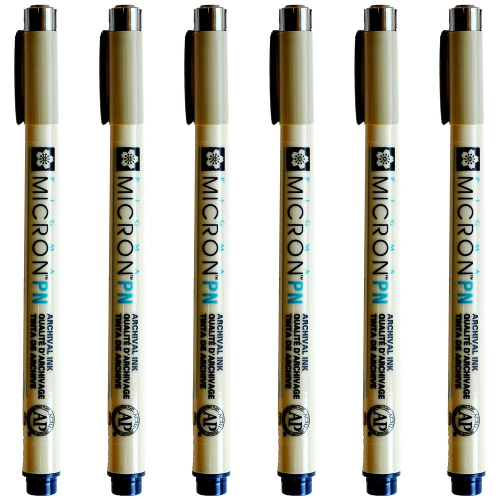 Pigma Micron PN PenBlue/BlackMultipack Of 6