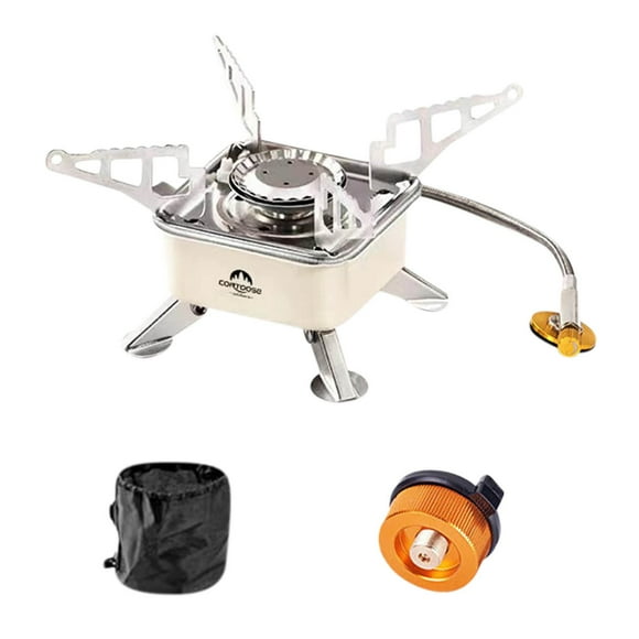 Fiudx Estufa Portátil, Cocina de Camping Resistente a Altas Temperaturas, Horno Plegable con Soporte Resistente, Barbacoa Control de Llama de Bajo Consumo, Uso En Exteriores, Ideal para Campistas, In