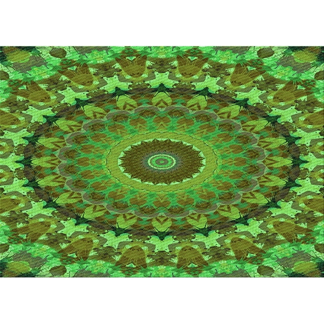 Ahgly Tapis Rectangulaire Lavable en Machine Intérieur Transitionnel Vert Armée, 7 Pieds x 10 Pieds