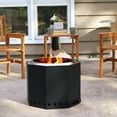 thumbnail image 3 of Sunnydaze 21.5" Octagon Wood-Burning Black Finish Steel Smokeless Fire Pit with Poker, 3 of 10