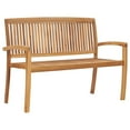 thumbnail image 1 of Charmma 2-Seater Stacking Patio Bench 50.6" Solid Teak Wood, 1 of 6