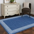 thumbnail image 4 of Dark Blue Retro Greek Key 3'x5' Washable Rug, Geometric Greece Ancient Rustic Non-Slip Area Rugs for Entryway Kitchen Classroom, Dorm Throw Carpet, Low Pile Soft Indoor Floor Mat, 4 of 9