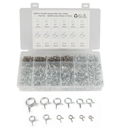 

285* Stainless Steel Double Wire Fuel Line Hose Tube Clamp Spring Clips