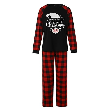 

Dewadbow Matching Family Pajamas Sets Christmas Sleepwear Top Plaid Bottom