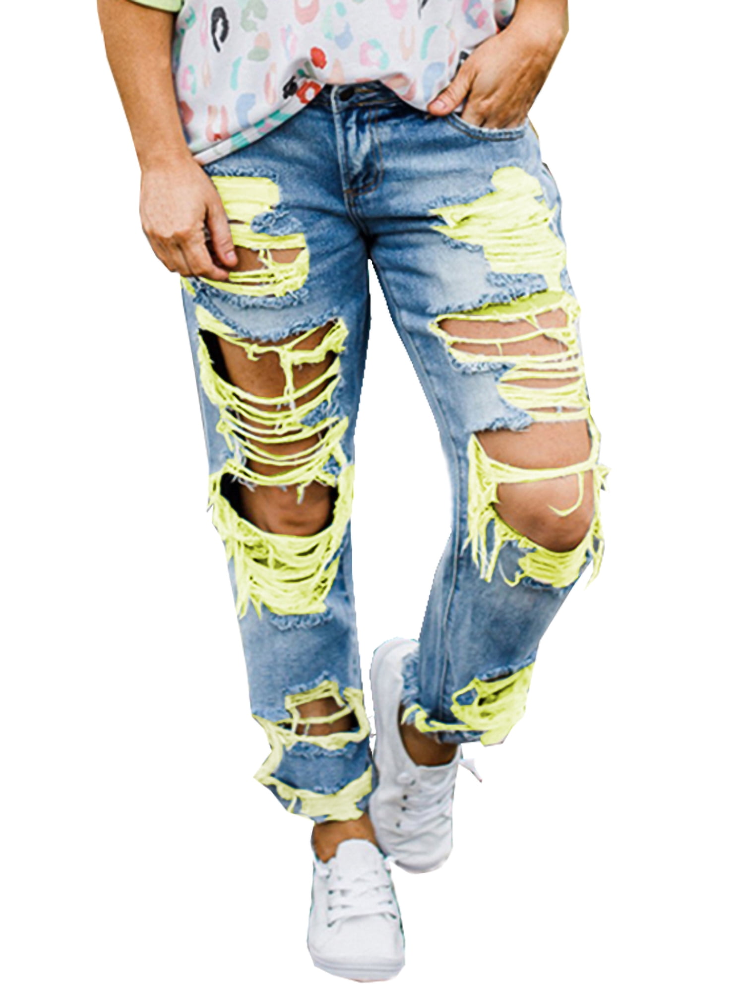 skinny mid waist destroyed jeans