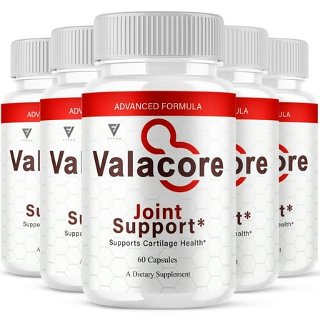 (5 Pack) Valacore Maximum Strength Joint Support Supplement, Vala Core Advanced Mobility and Overall Health Formula (300 Capsules)