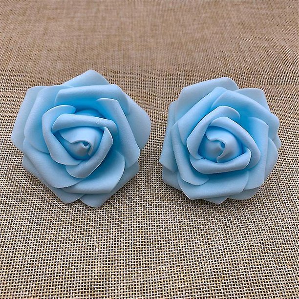 100 cabezas de rosas artificiales de 7 cm DIY real touch 3D pe cabeza de espuma
