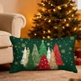 thumbnail image 3 of Christmas Linen Pillow Cases, 12''x20'' Christmas Tree Print Soft Pillow Covers for Home Sofa Bed Decoration, 3 of 6