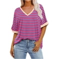 thumbnail image 1 of Birdeem Blouses pour Femmes Mode Décontractée Confortable Imprimé Col en V Manches Courtes Haut Blouse T-Shirt, 1 of 1