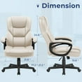 thumbnail image 3 of Furmax High-back Executive Office Chair with Lumbar Support Height Adjustable Swivel PU Leather Chair, Beige, 3 of 7
