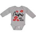 thumbnail image 3 of Inktastic Mimi Was Here Red Kisses Boys or Girls Long Sleeve Baby Bodysuit, 3 of 5