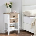 thumbnail image 3 of VECELO 3-Piece Bedroom Set with Full Metal Bed Frame and 2 Oak  Nightstands (Set of 3), 3 of 8