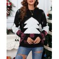 thumbnail image 3 of Christmas Sweaters for Women Reindeer Snowflake Holiday Ugly Knits Long Sleeve Pullover, 3 of 9