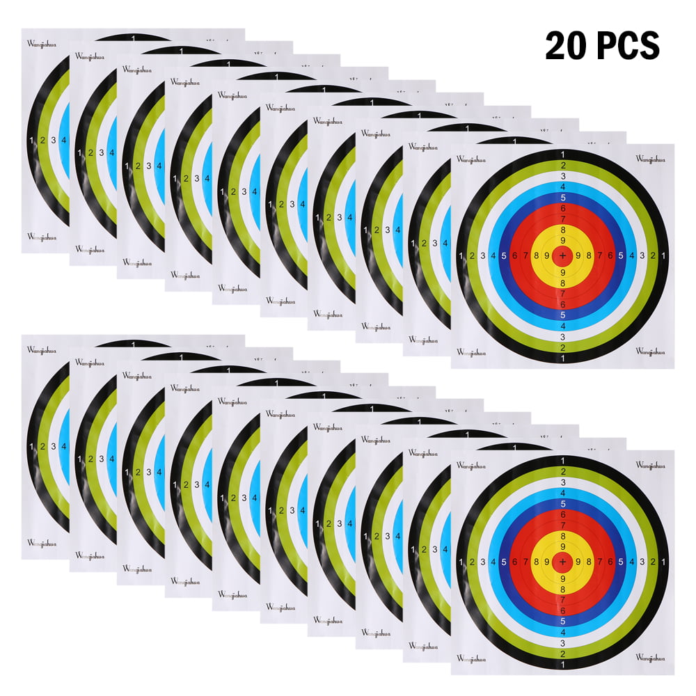 Details about    10/20Pcs Standard Archery Target Paper Arrow Bow Shooting Practice Hunting USA