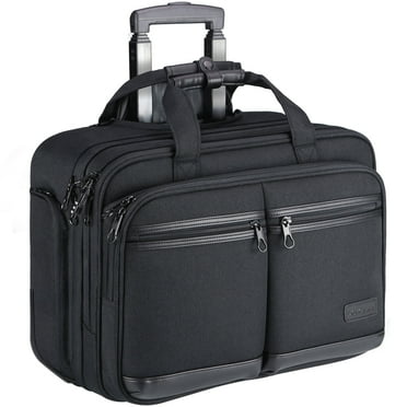 KROSER Rolling Briefcase For 17.3" Laptop Roller Bag,Black