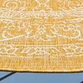 thumbnail image 3 of SAFAVIEH Courtyard Darin Botanical Indoor/Outdoor Area Rug, Gold/Ivory, 6'7" x 6'7" Round, 3 of 10
