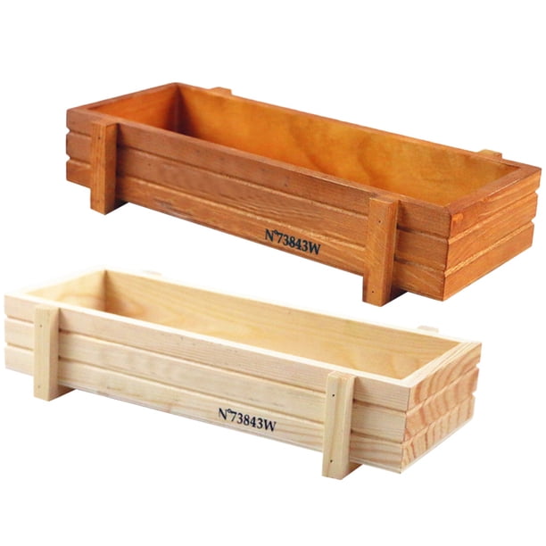 2 macetas suculentas retro de madera para interiores.