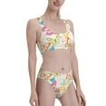 thumbnail image 2 of Xecao Retro Colorful Butterfly for Two-Piece Swimsuit for Women - a sporty, high-waisted bathing suit perfect for the beach, parties, or surfing adventures, 2 of 8