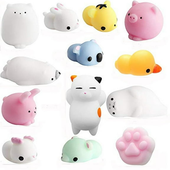 24Pcs Taba Squishy Party Favor Set - Kawaii Stress Relief Sensory Toys with Storage Box, Ideal Easter Basket Stuffers & Fillers