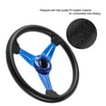 thumbnail image 3 of 14in 350mm Universal Racing Steering Wheel Aluminum PU Leather Car Sport Racing Drift Steering Wheel Blue, 3 of 7