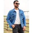 thumbnail image 3 of Denim Jackets for Men Trucker Jean Jacket Unlined Coats Spring Fall Outfits(Light Blue,L), 3 of 8