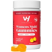 VitaHustle Womens Multivitamin Gummies, Vegan, Biotin, Folate, Female Health, Hair, Skin & Nails, Low Sugar, Non GMO, Tropical Splash, 50 Count