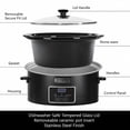 thumbnail image 3 of 6QT Black Slow Cooker with Casserole for Family Dinner, 3 of 5