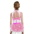 thumbnail image 2 of TTAO Girls Ballet Leotard Modern Gymnastics Jazz Dance Outfit Kids Sleeveless Feather Skirt Rhinestone Bodysuit Pink 10, 2 of 5