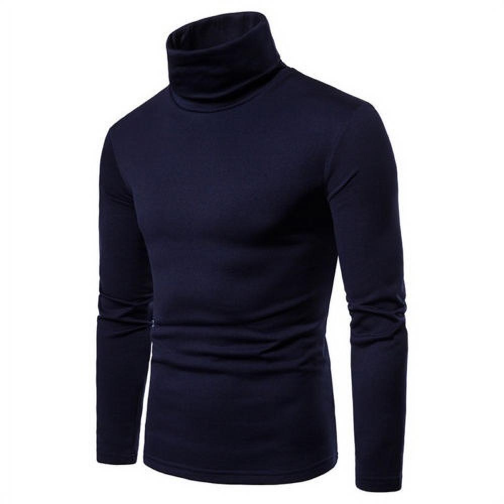 Pudcoco Mens Thermal High Collar Turtle Neck Skivvy Long Sleeve Sweater ...