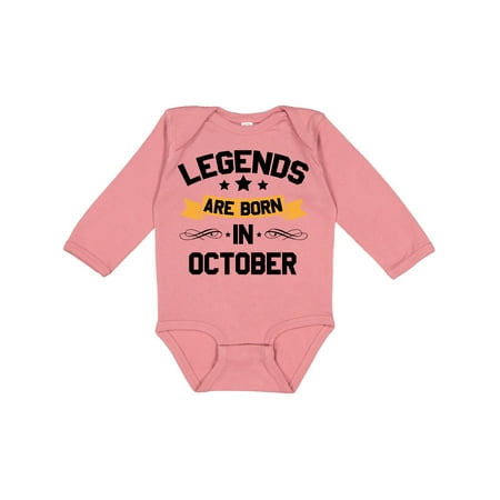 

Inktastic Legends Are Born in October Gift Baby Boy or Baby Girl Long Sleeve Bodysuit