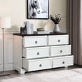 thumbnail image 6 of 6-drawer dresser with rustic oak grain top for hallway organization and aesthetic appeal, 6 of 6