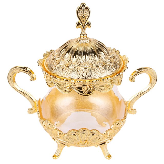Recipientes de almacenamiento de Lata de almacenamiento Tarros de comida dorado Gloria Bote de almacenamiento claro