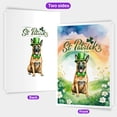thumbnail image 2 of Happy St. Patrick’s Day Belgian Malinois with Green Hat Shamrocks Rainbow 5x7in Folded Greeting Card Sheepdog Dog Lover Gifts Single Note Card with Envelope - 03007, 2 of 5