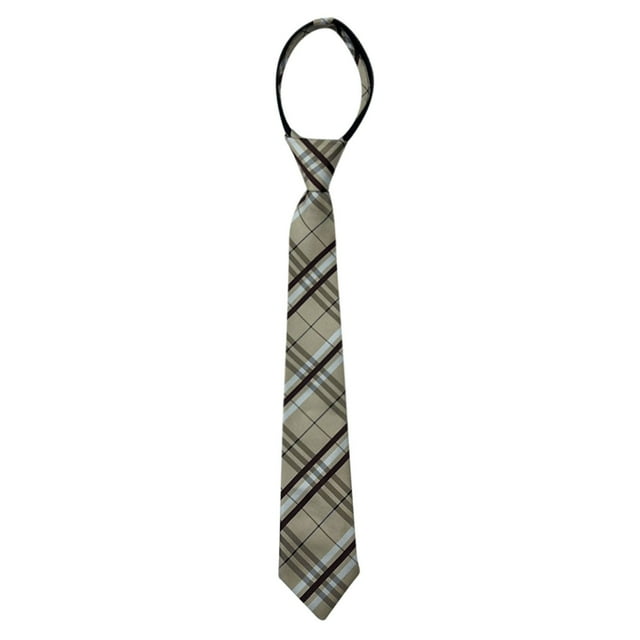 QUOTAY Kids Tie School Style Plaid Patterned Necktie for Easter & Boys Accessories Beige,One Size