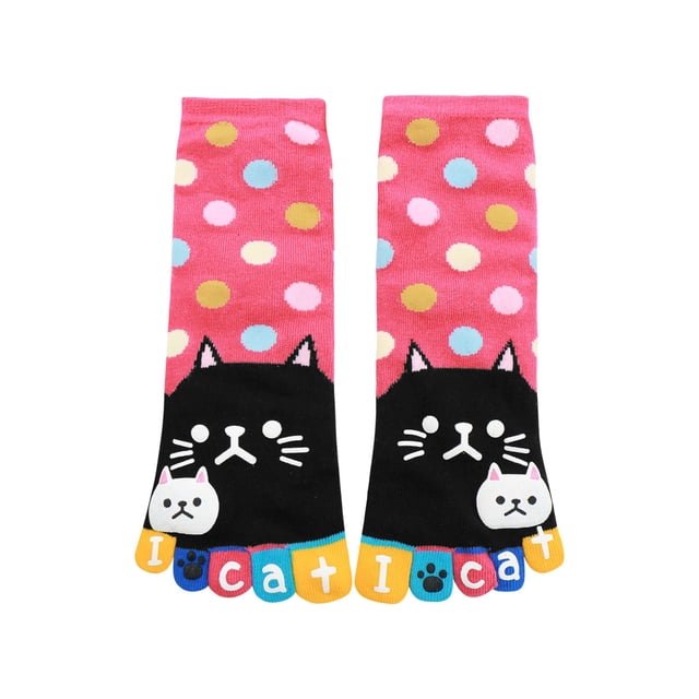 INSPIRE CHIC Calcetines de tobillo de puntos coloridos y lindos para mujeres, rojos, talla de zapato 4-6 para mujeres / talla de zapato juvenil 3.5-5