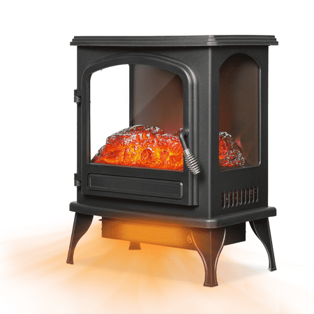 

Magshion 16 Electric Fireplace Heater with 3D Realistic Flame 1500W Portable Freestanding Fireplace Stove with Adjustable Temperature and 2 Fan Speeds Black