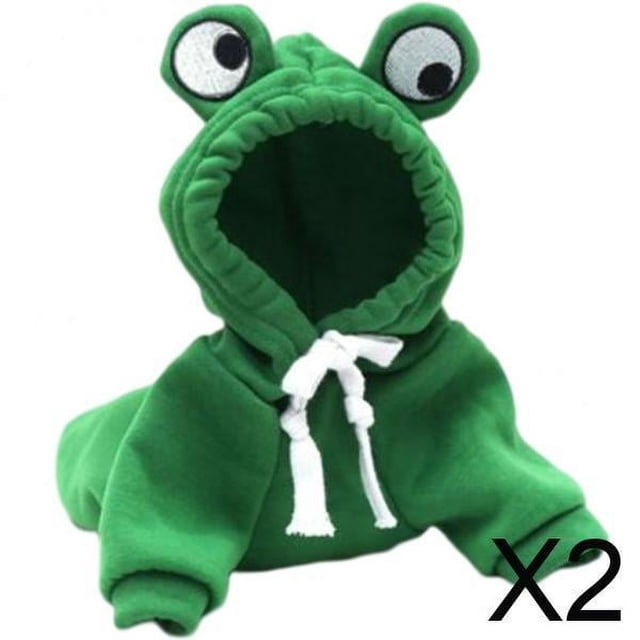 2xCute Pet Apparel Sudadera Con Capucha Al Aire Libre Invierno Cálido Algodón Para Perros Bichon Pequeña Rana Verde M