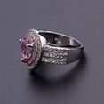 thumbnail image 4 of Heart-Shaped Alloy Ring with Artificial Gemstones and Semi-Precious Stones in White Gold for Women, 4 of 5