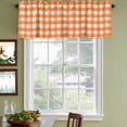 thumbnail image 4 of Orange Valances for Windows, Decorative Rod Pocket Window Valance Curtains, Country French Rustic Buffalo Plaid Modern Art Short Curtain Drapes for Kitchen/Living Room, 2 Panels, 42" W x 12" L, 4 of 8