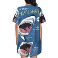 thumbnail image 3 of Naloa Great White Shark Women's Short-Sleeved Pajama Set, Loungewear, Summer pajamas, Breathable Cozy - X-Large, 3 of 9